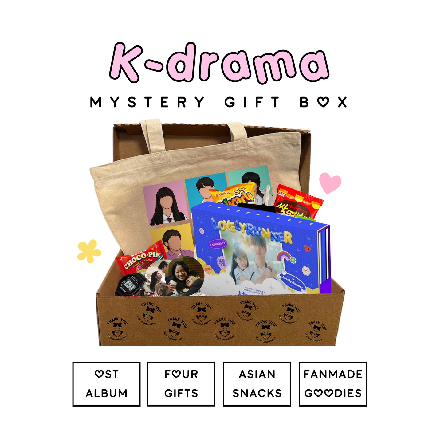 Korean Drama Gift Box with OST Album + 4 Mystery Gifts